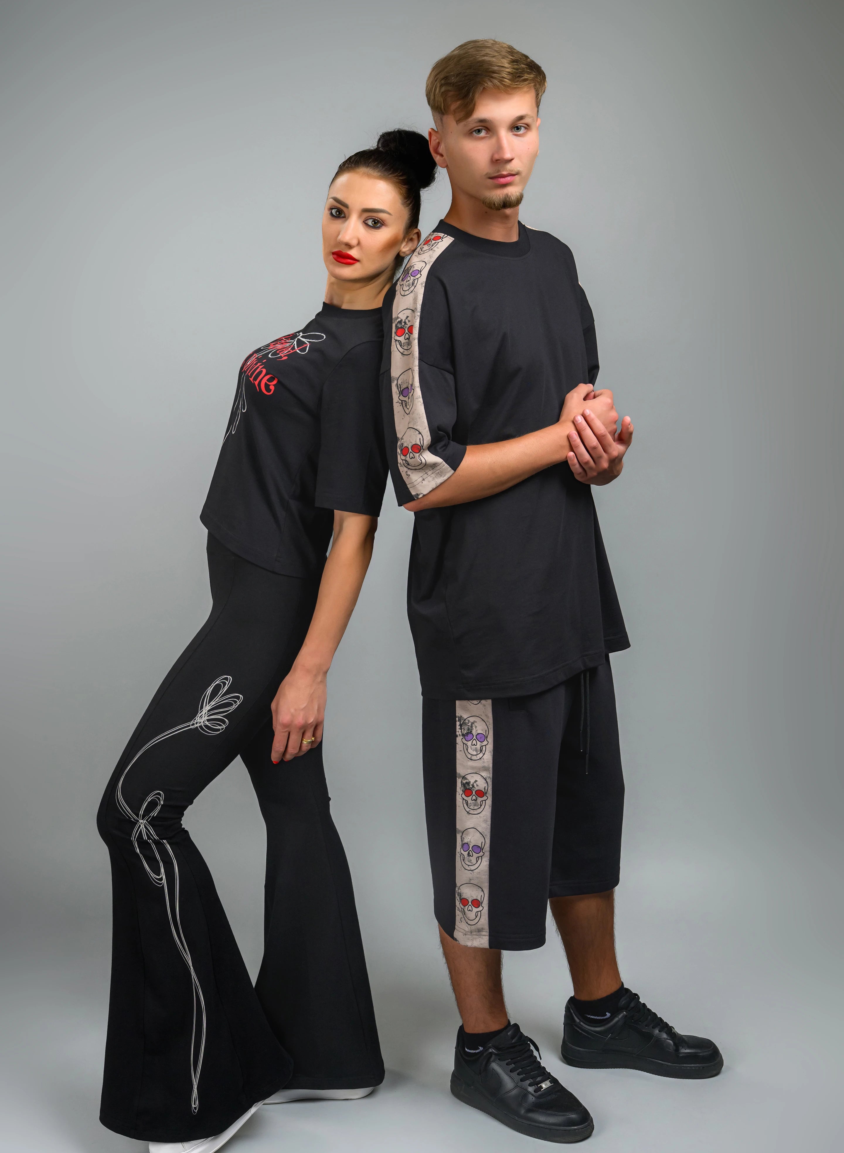 TRICOU OVERSIZED BARBATI CU PRINT CRANII SKULL VISION TEE TP2 - T022