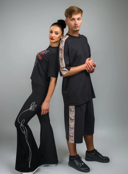 TRICOU OVERSIZED BARBATI CU PRINT CRANII SKULL VISION TEE TP2 - T022