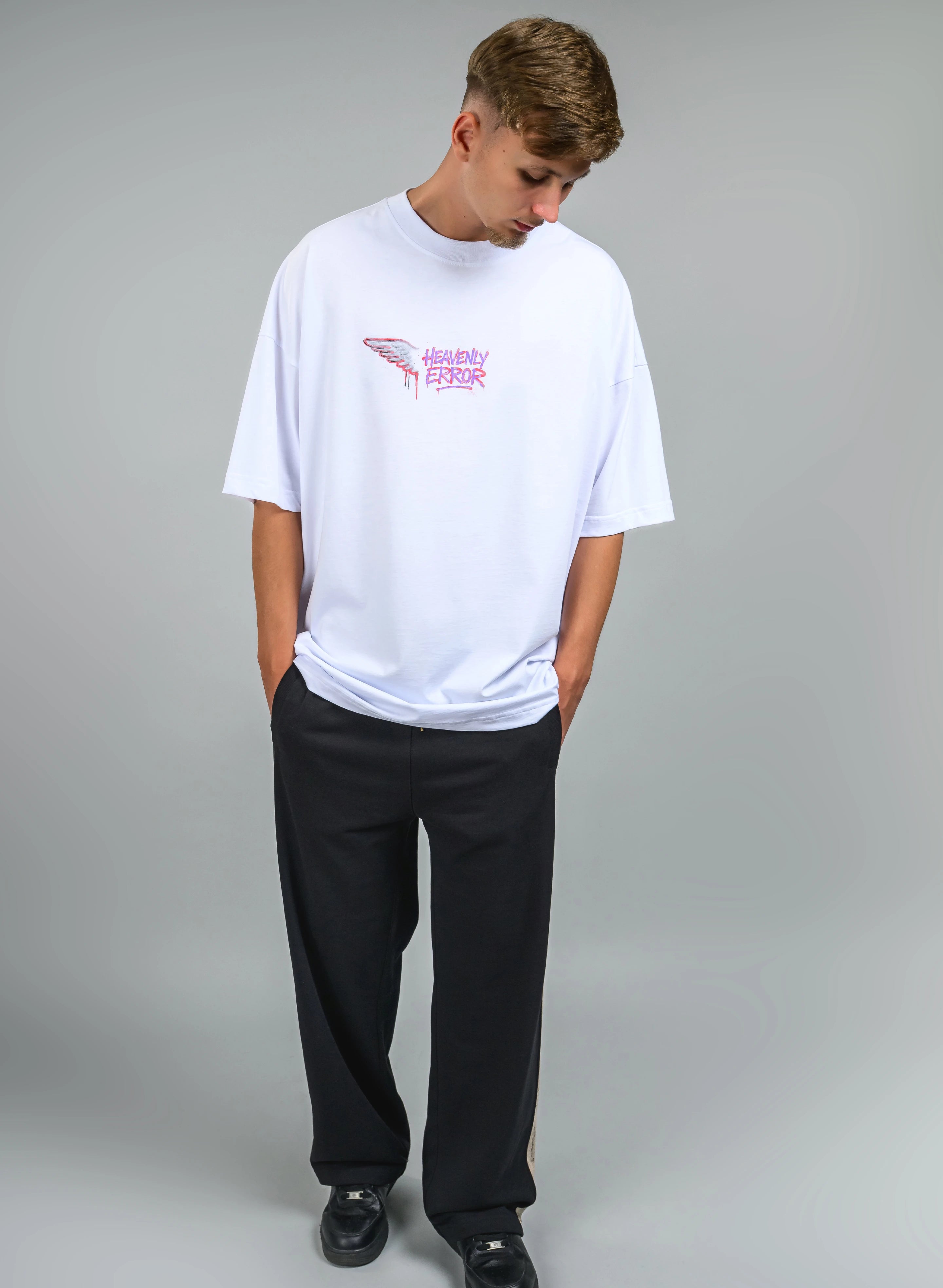 TRICOU BARBATI ALB CU IMPRIMEU ERROR TP2- T018