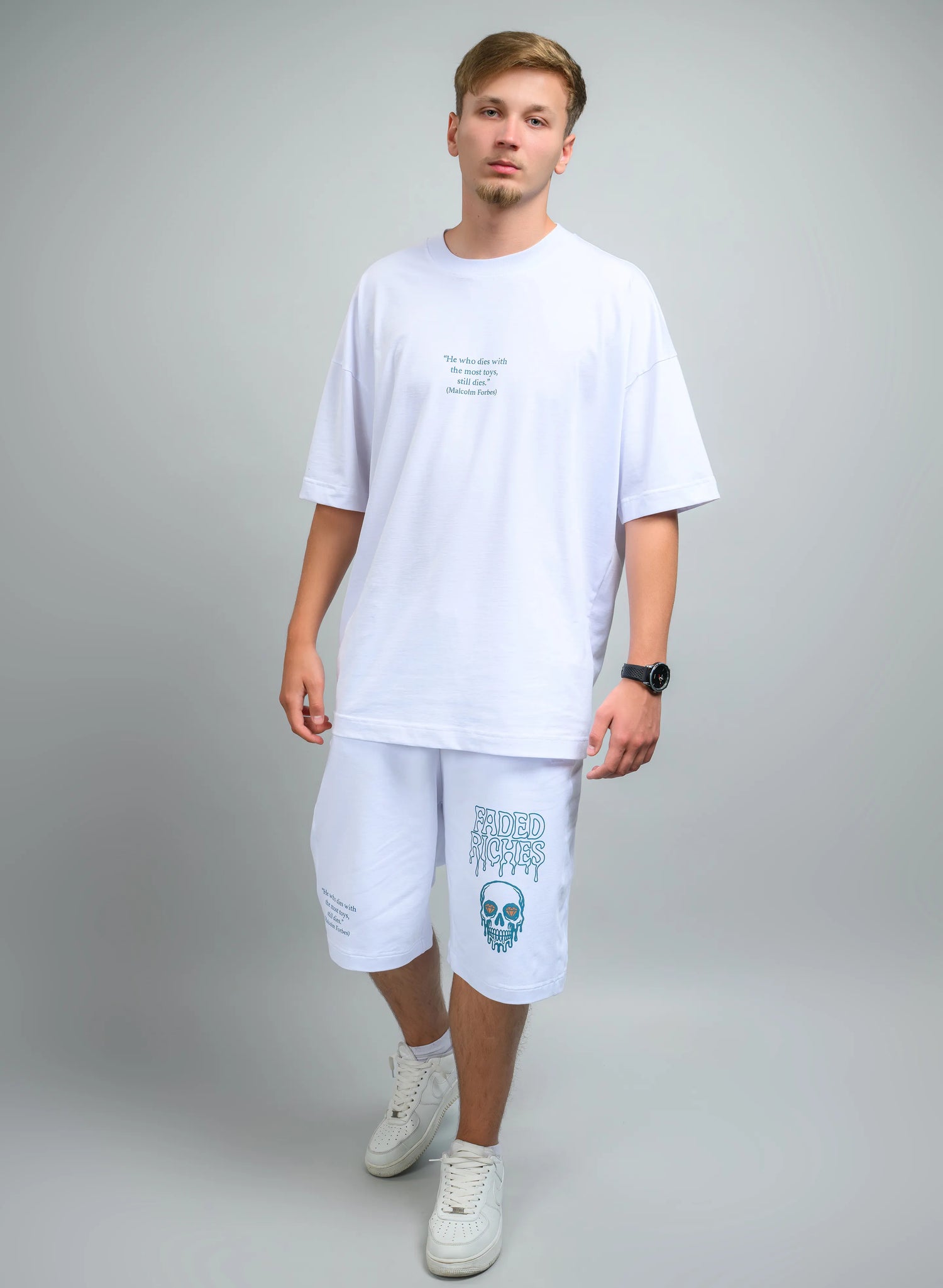 TRICOU BARBATI CU IMPRIMEU FADDED RICHES TP2 - T019