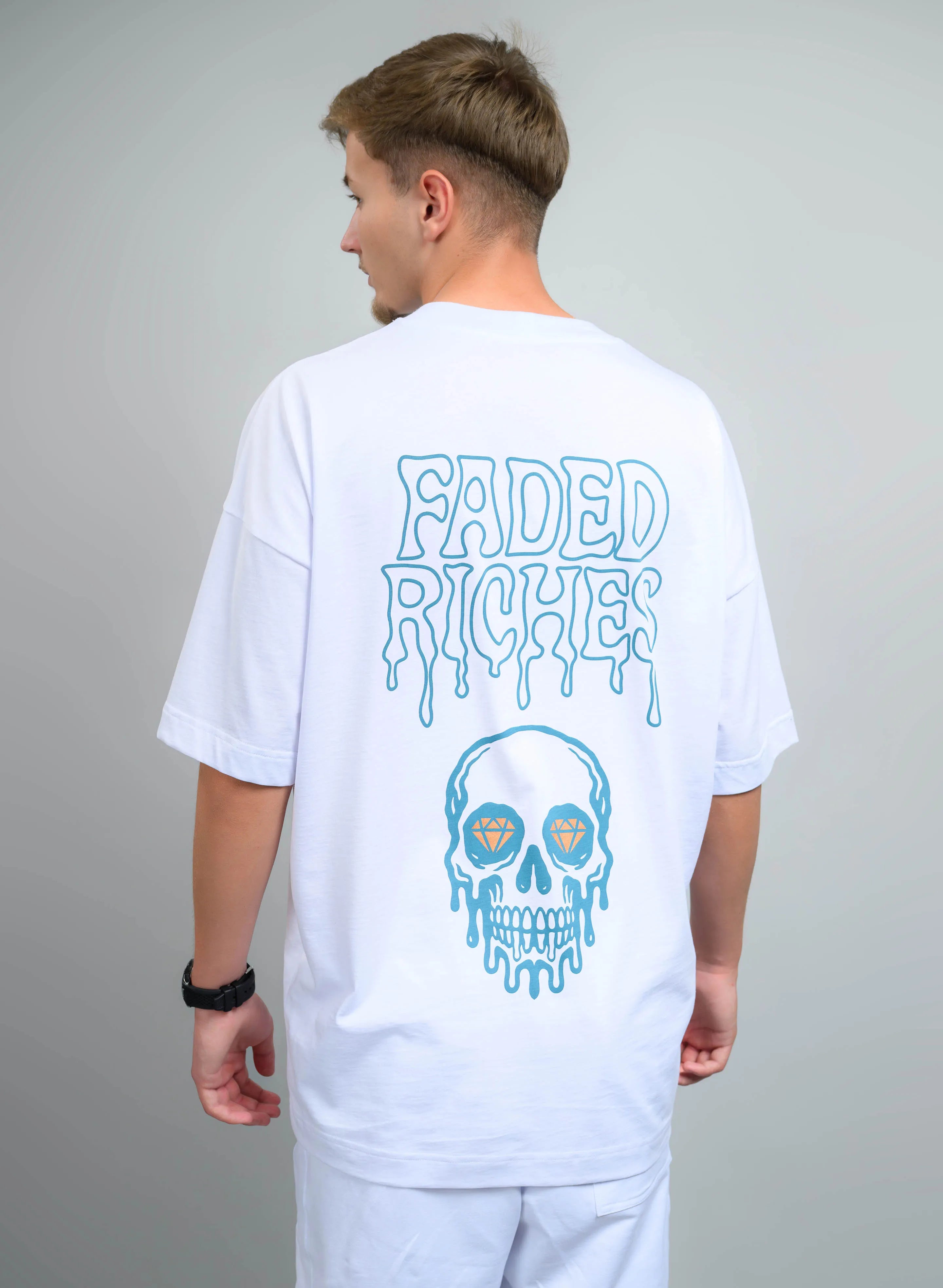 TRICOU BARBATI CU IMPRIMEU FADDED RICHES TP2 - T019