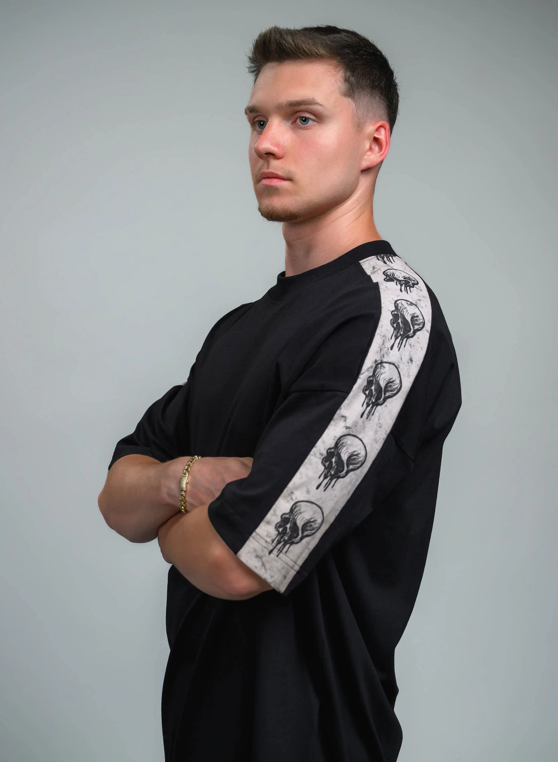 TRICOU BARBATI CU LATERALE SKULL LINE TP2 - T021