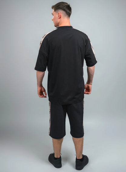 TRICOU OVERSIZED CU PRINT MANECI SKULL STRIPES TP2 - T023