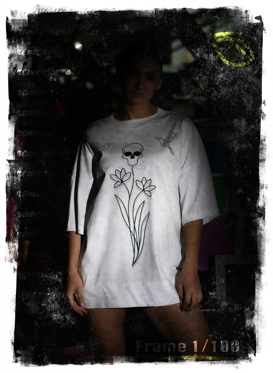 TRICOU ROCHIE OVERSIZED SKULL GARDEN WHISPER TDP6 - TD02