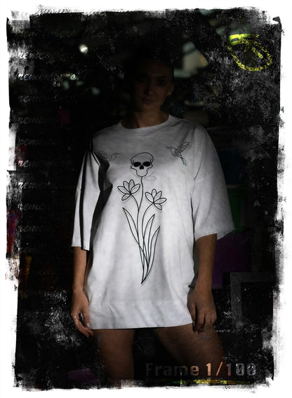 TRICOU ROCHIE OVERSIZED SKULL GARDEN WHISPER TDP6 - TD02