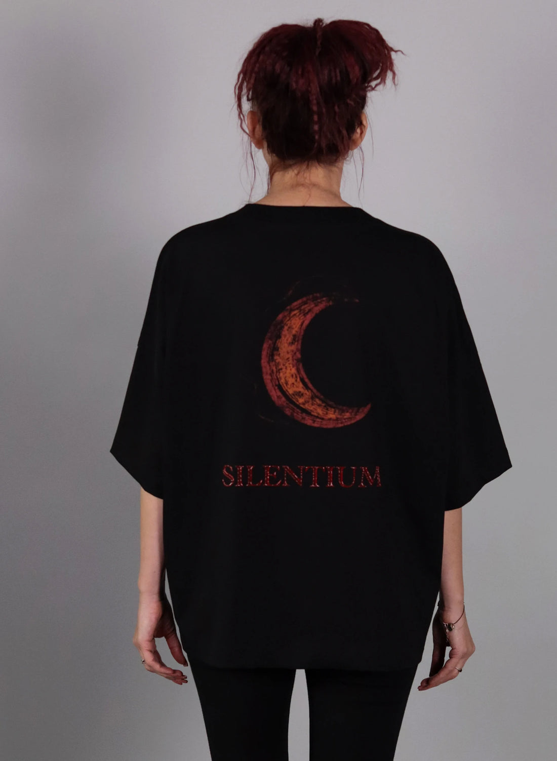 TRICOU NEGRU OVERSIZED IMPRIMAT SILENTIUM TDP2-TD11