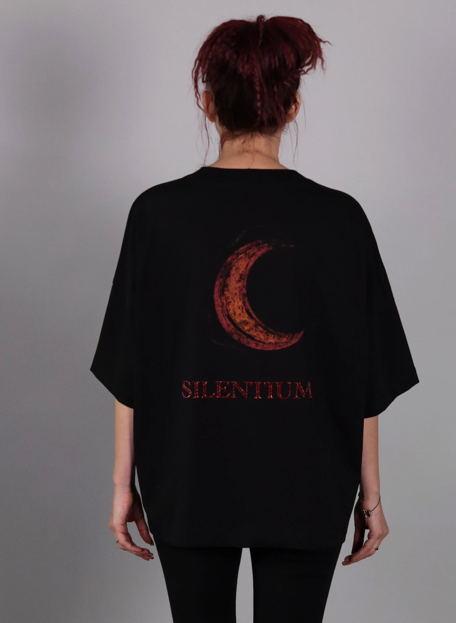 TRICOU NEGRU OVERSIZED IMPRIMAT SILENTIUM TDP2-TD11