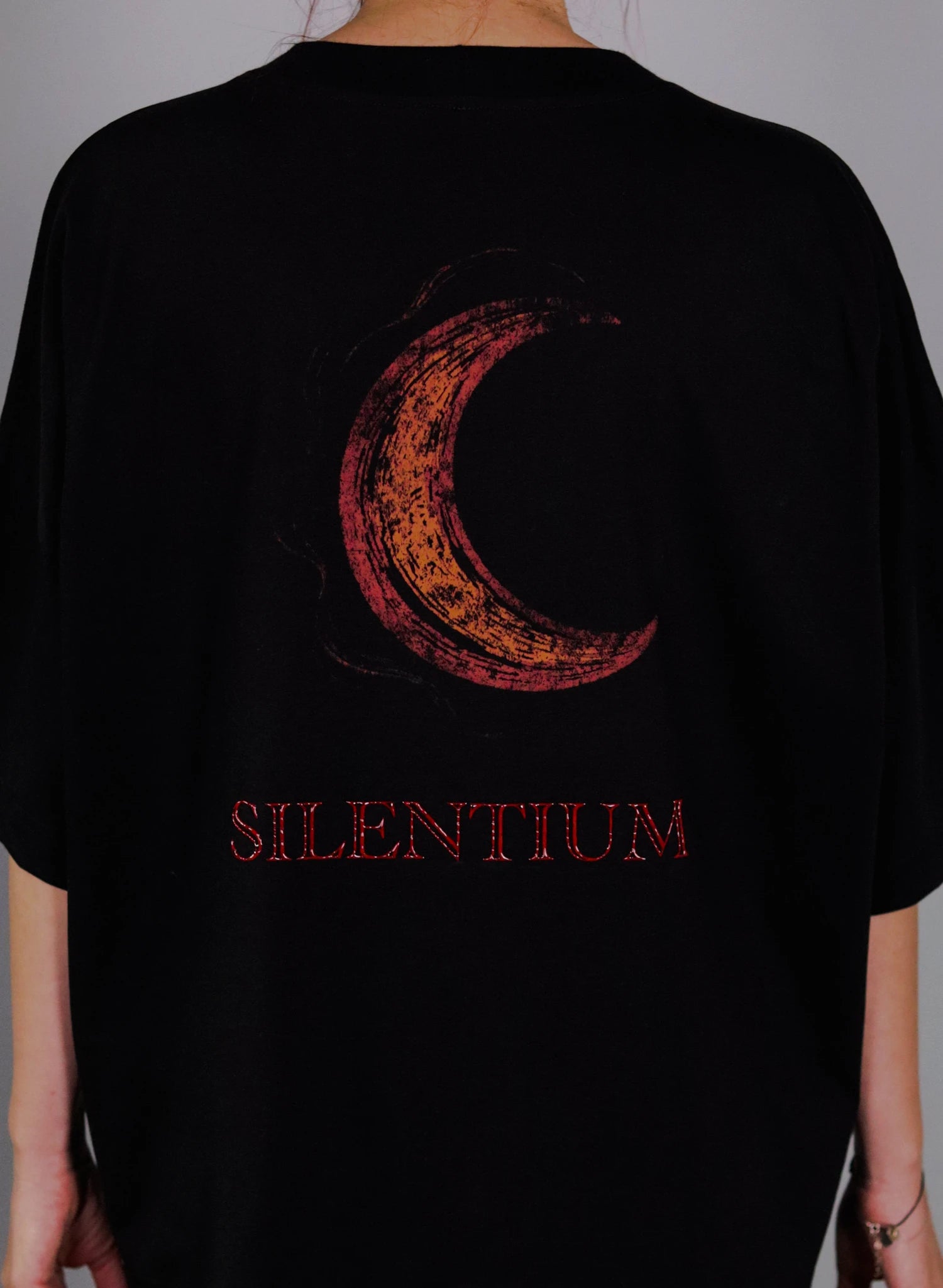 TRICOU NEGRU OVERSIZED IMPRIMAT SILENTIUM TDP2-TD11