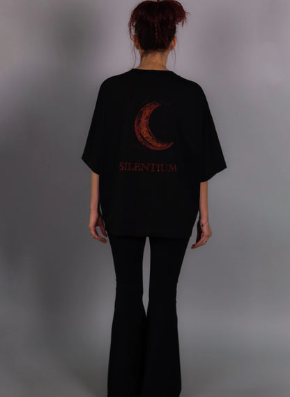 TRICOU NEGRU OVERSIZED IMPRIMAT SILENTIUM TDP2-TD11