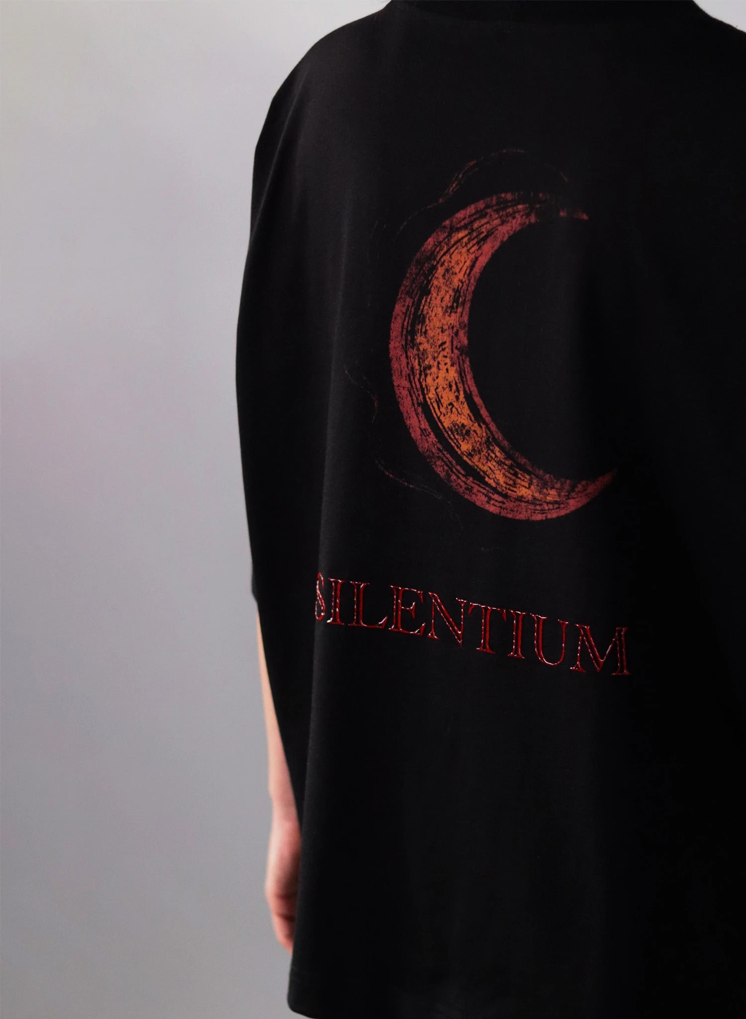 TRICOU NEGRU OVERSIZED IMPRIMAT SILENTIUM TDP2-TD11