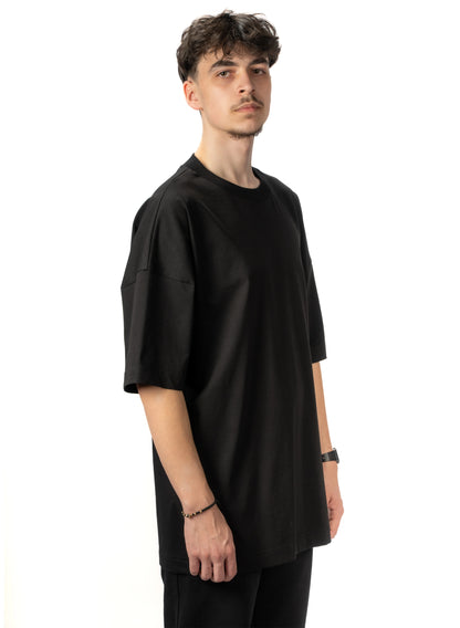 TRICOU NEGRU OVERSIZED BARBATI T000